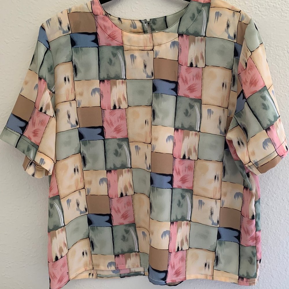 Cathy Che | Multi-colored pastel block blouse